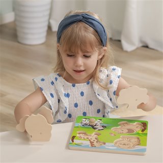 Knob puzzle - wild animals - 4 pieces